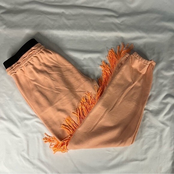 Koral Pompano Orange Size S Station Sweatpant Gym Fringe Dance Lounge Maximalism - Picture 8 of 8